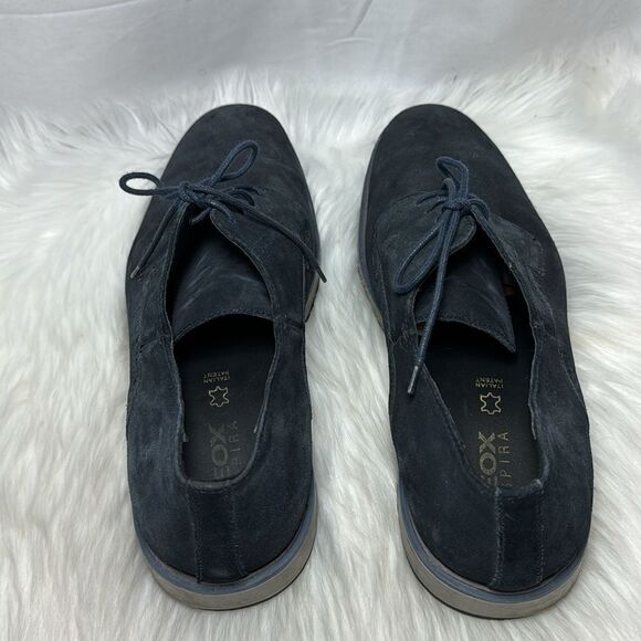 Geox Respira Tyren‎ Navy Suede Lace Up Oxfords Sz 45/US 12 main image 8